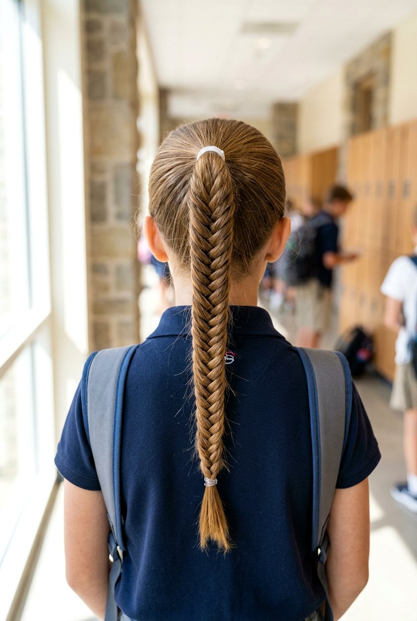 Fishtail braid ponytail - 20 ponytail hairstyles for school - 20 ponytail hairstyles for school