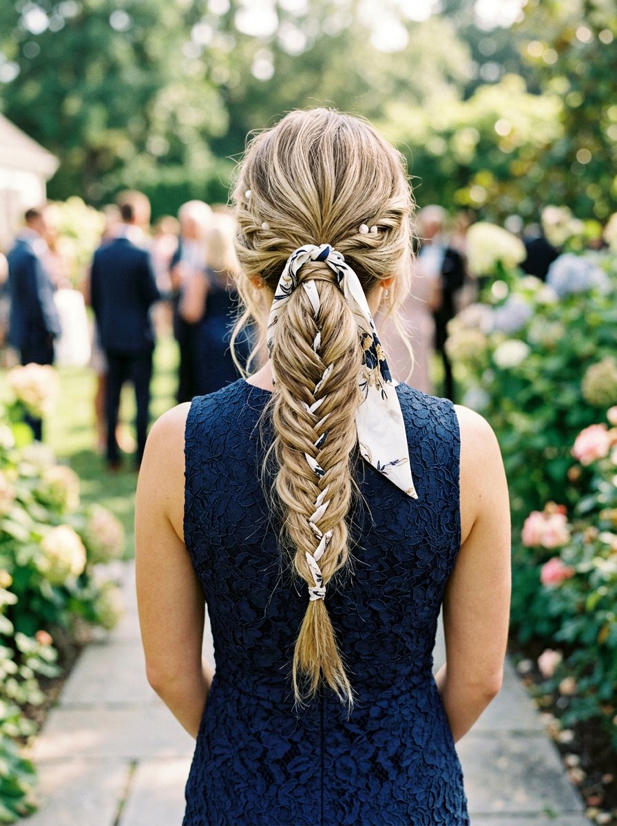 Fishtail braid ponytail with silk scarf - 20 silk scarf ponytail hairstyle - 20 silk scarf ponytail hairstyle