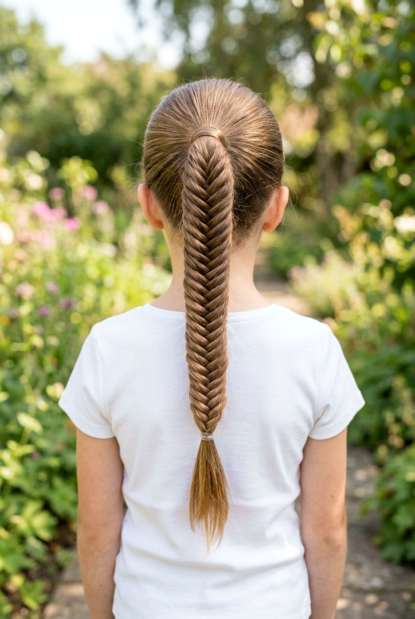 Fishtail ponytail - 20 exam day ponytail for girls - 20 exam day ponytail for girls