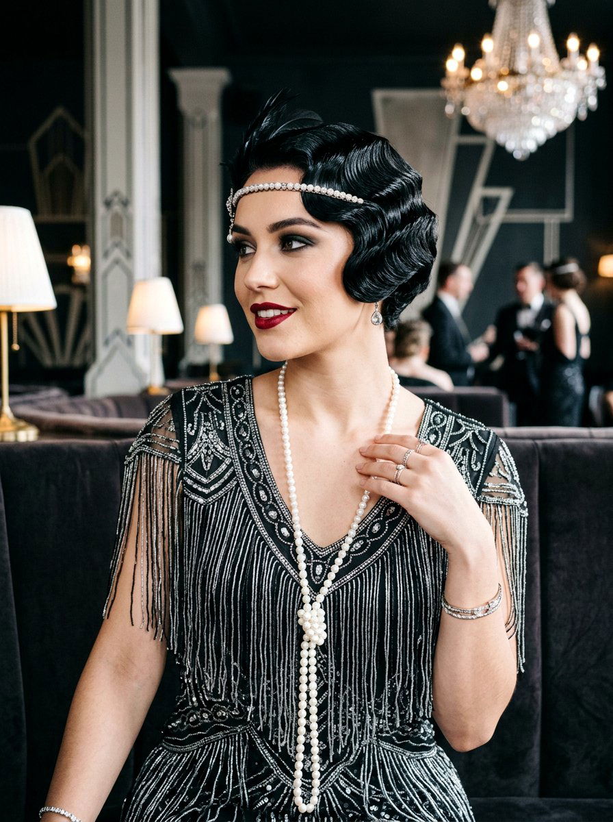 Flapper Style Finger Waves - 20 glamorous birthday hairstyle ideas - 20 glamorous birthday hairstyle ideas