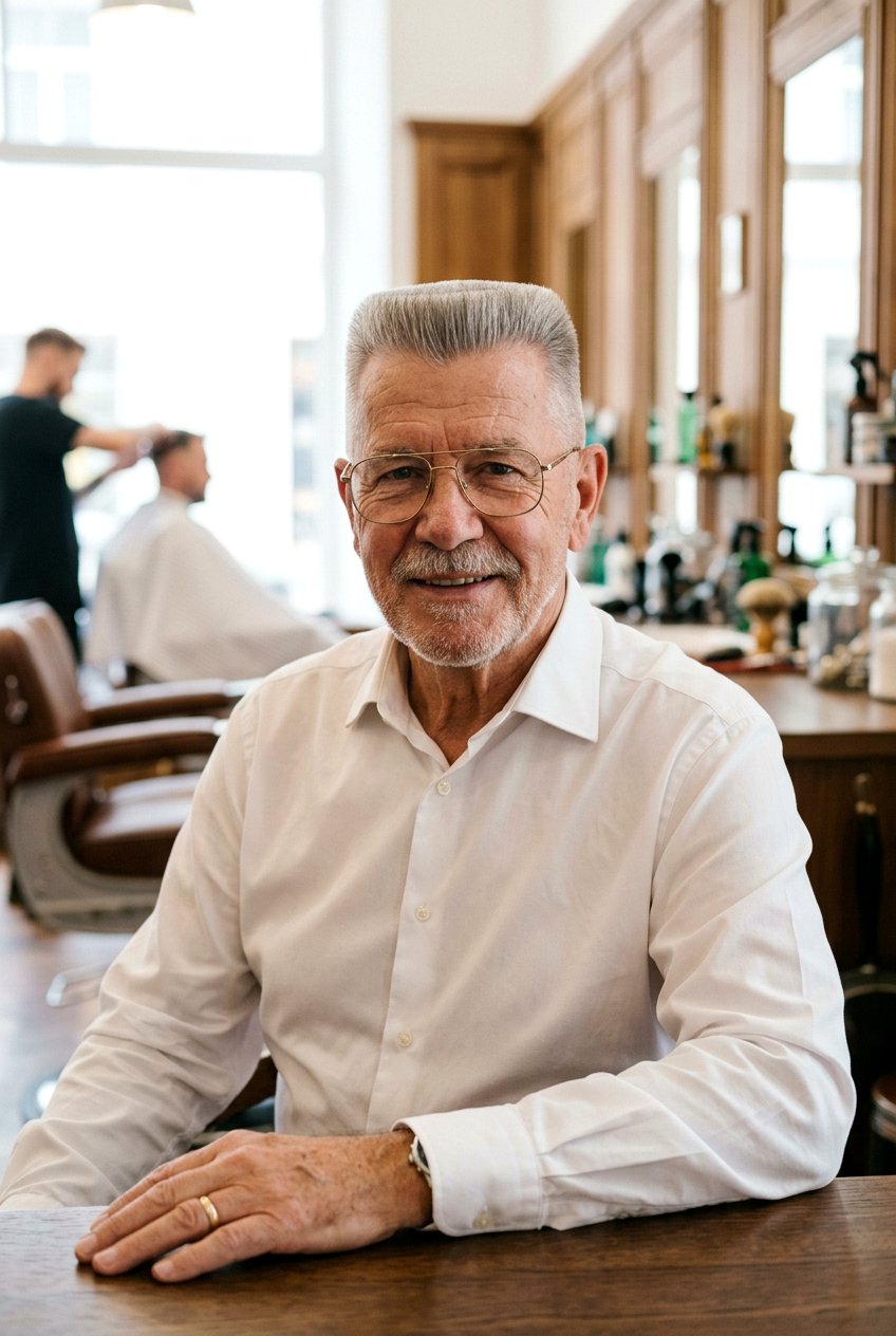 Flat Top - 20 mens haircut for older men with glasses - 20 men’s haircut for older men with glasses