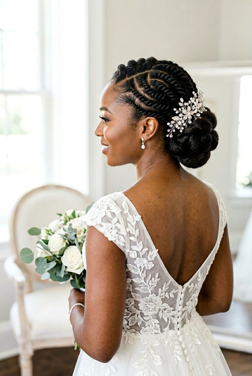 Flat Twist Bridal Updo - 20 black women bridal hairstyle ideas - 20 black women bridal hairstyle ideas