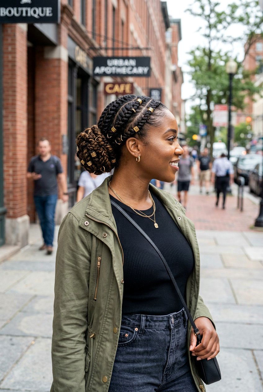 Flat Twist Bun With Accessories - 20 flat twists into bun hairstyle - 20 flat twists into bun hairstyle