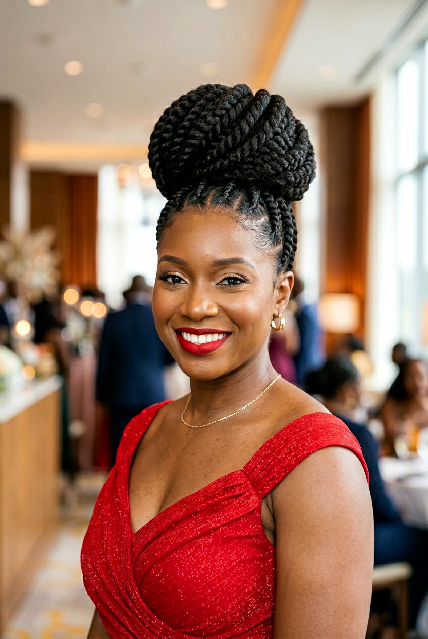 Flat Twist Bun With Extensions - 20 flat twists into bun hairstyle - 20 flat twists into bun hairstyle