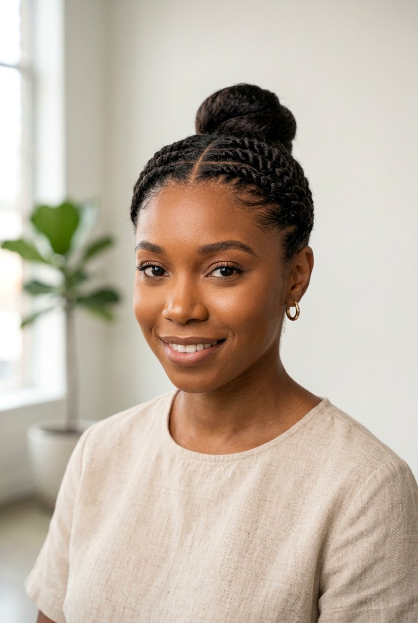 Flat Twist Bun - 20 simple flat twist hairstyles for beginners - 20 simple flat twist hairstyles for beginners