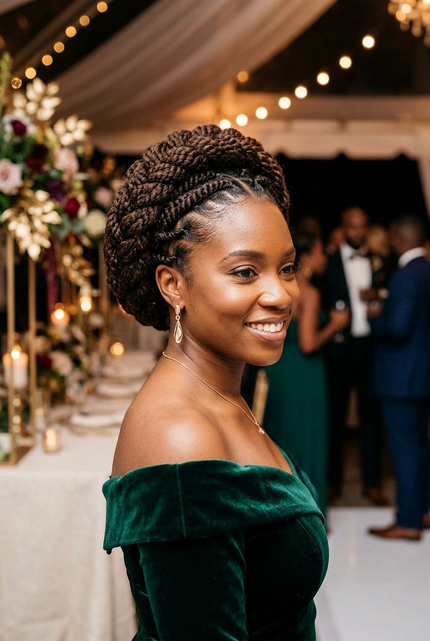 Flat Twist Chignon with Pinned Ends - 20 flat twist updo for wedding guest - 20 flat twist updo for wedding guest