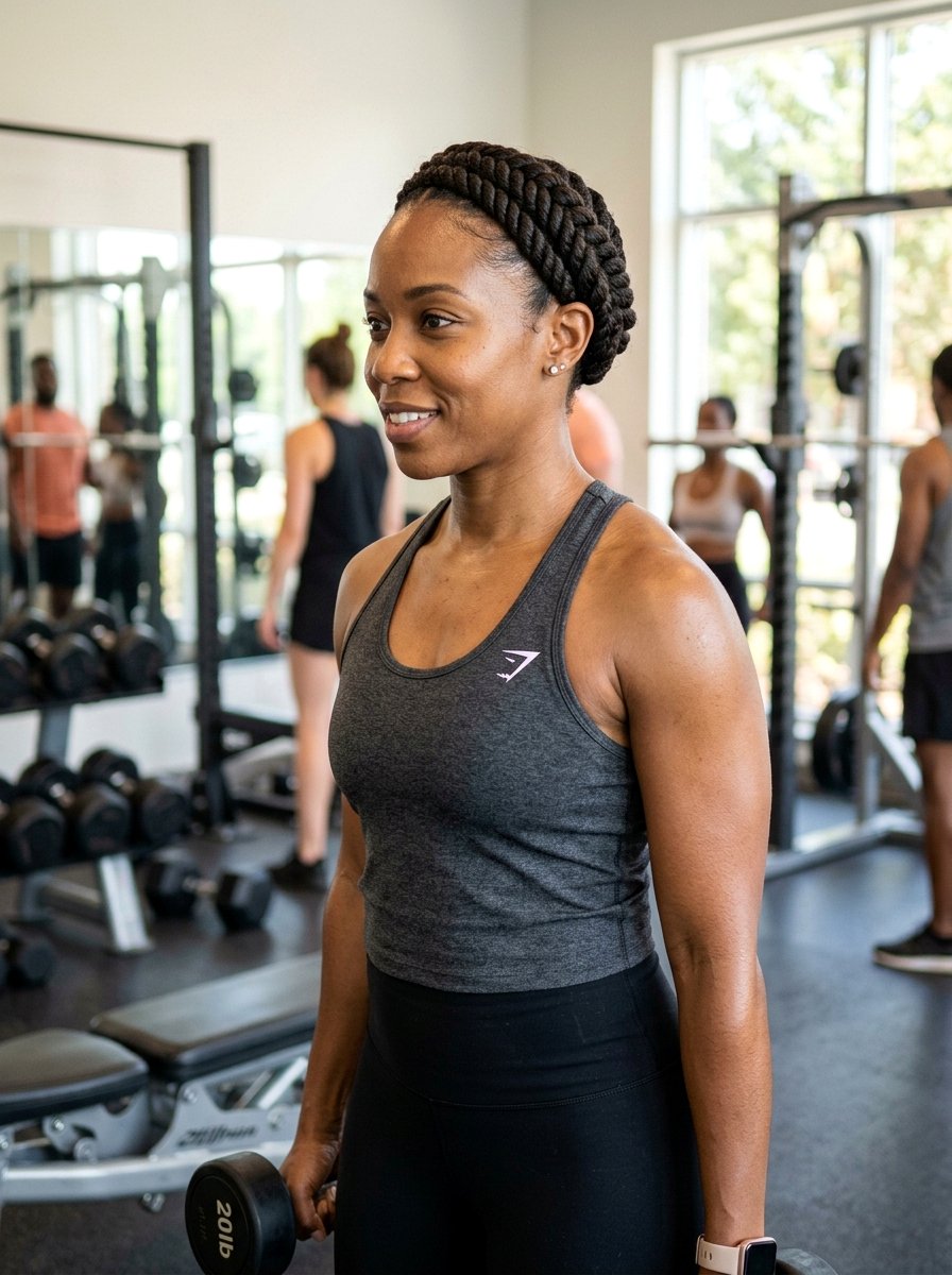 Flat Twist Crown Protective Gym Style - 20 gym hairstyle for natural hair women - 20 gym hairstyle for natural hair women