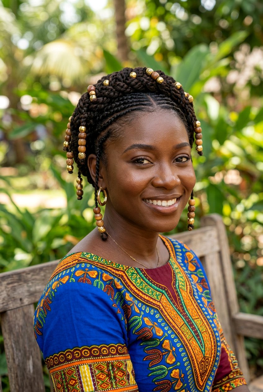 Flat Twist Crown with Beads - 20 flat twist crown hairstyle - 20 flat twist crown hairstyle