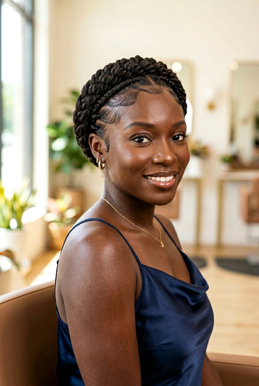 Flat Twist Crown with Feed In Edges - 20 flat twist crown hairstyle - 20 flat twist crown hairstyle