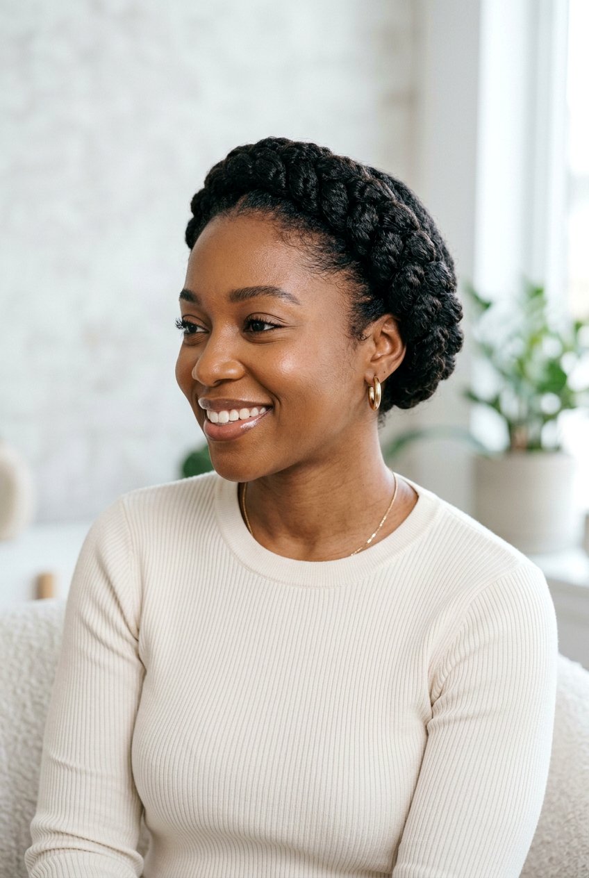 Flat Twist Halo For Natural Hair - 20 flat twist halo hairstyle - 20 flat twist halo hairstyle