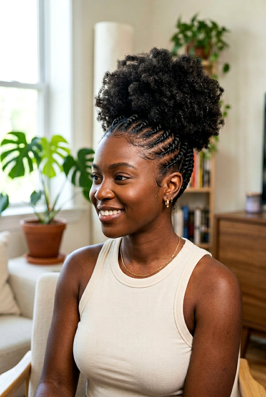 Flat Twist Into a High Puff - 20 simple flat twist hairstyles for beginners - 20 simple flat twist hairstyles for beginners