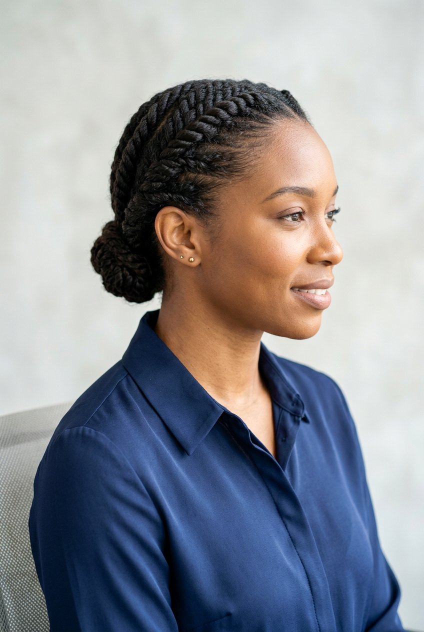 Flat Twist Low Bun - 20 simple flat twist hairstyles for beginners - 20 simple flat twist hairstyles for beginners