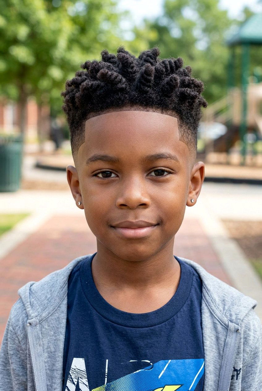 Flat Twist Mohawk with High Bald Fade - 20 black boys twist styles with fade - 20 black boys twist styles with fade