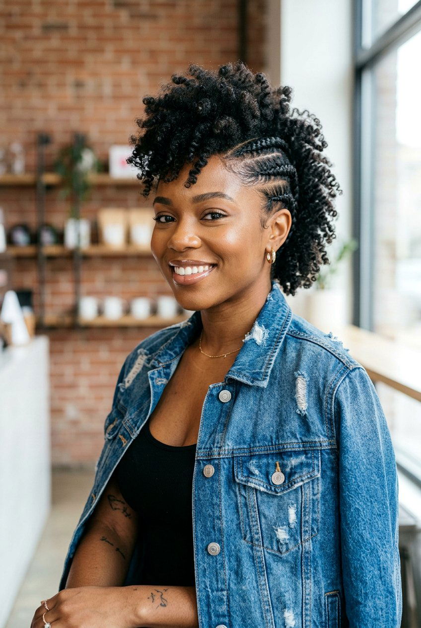 Flat Twist Mohawk - 20 natural hair updo with twists - 20 natural hair updo with twists