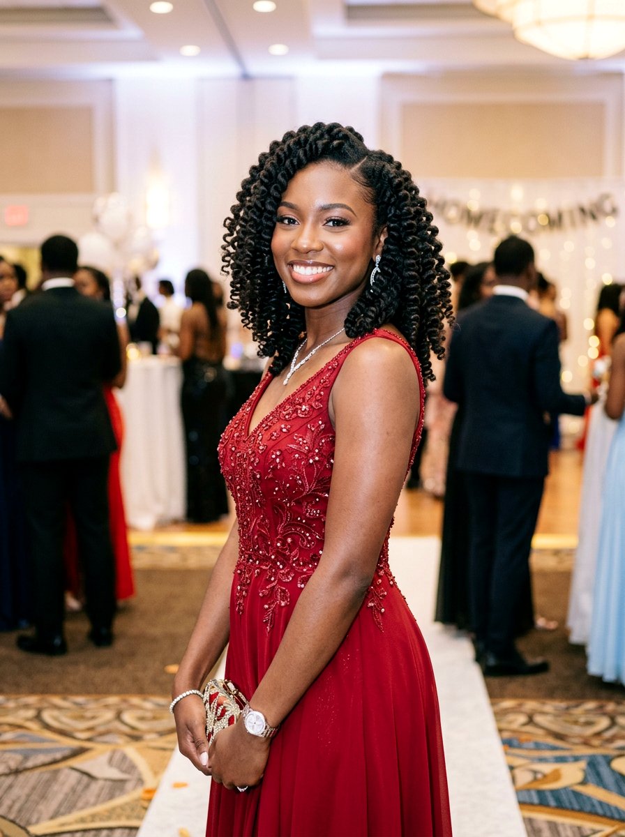 Flat Twist Out Homecoming - 20 homecoming hairstyles for curly hair - 20 homecoming hairstyles for curly hair