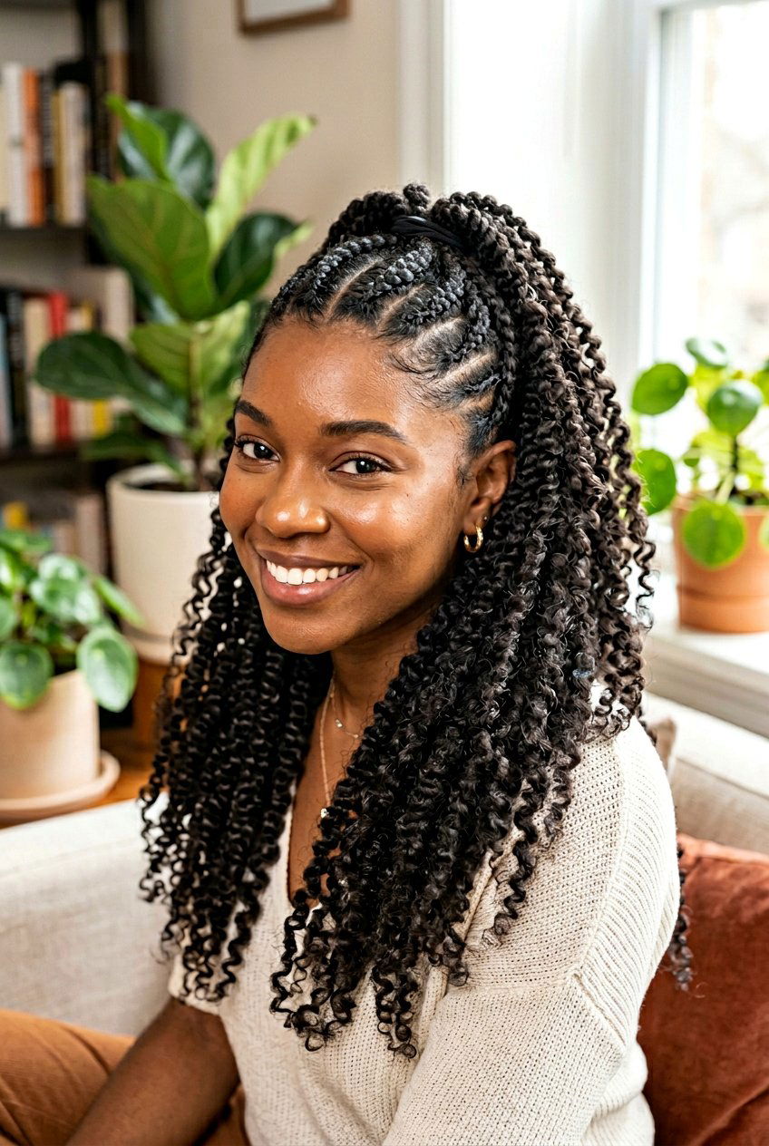 Flat Twist Ponytail Half Up Half Down - 20 flat twist ponytail for natural hair - 20 flat twist ponytail for natural hair