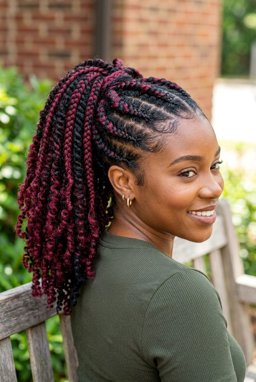 Flat Twist Ponytail with Colorful Hair - 20 flat twist ponytail for natural hair - 20 flat twist ponytail for natural hair