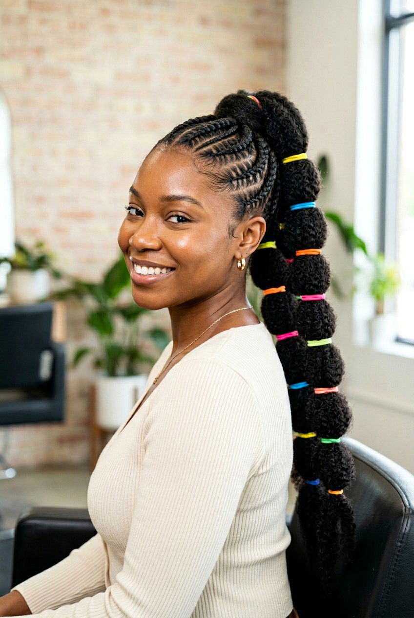 Flat Twist Ponytail with Rubber Bands - 20 flat twist ponytail for natural hair - 20 flat twist ponytail for natural hair