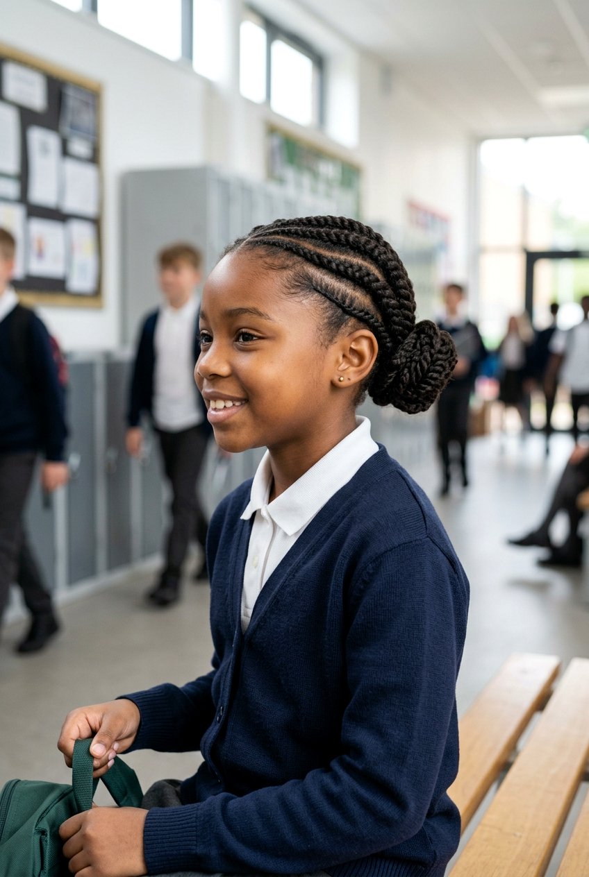 Flat Twist Protective School Updo - 20 school protective styles for black girls - 20 school protective styles for black girls