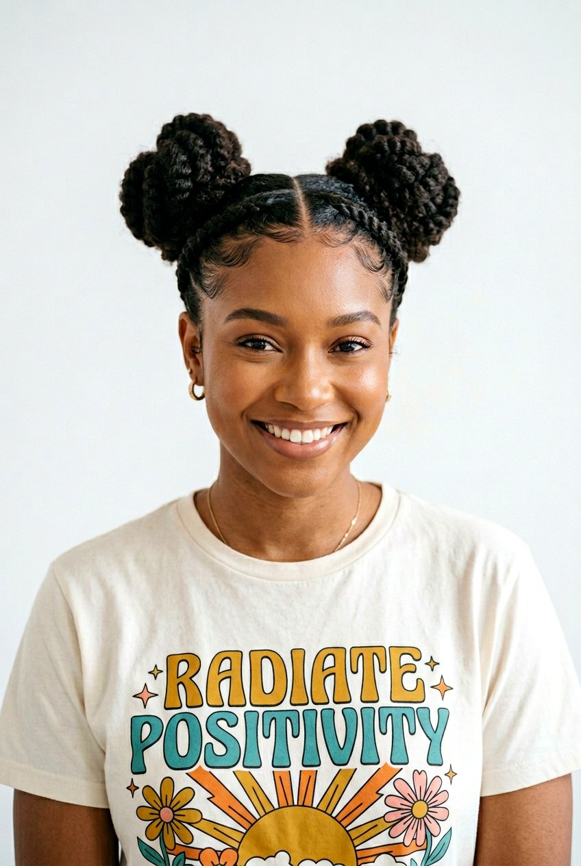 Flat Twist Space Buns - 20 simple flat twist hairstyles for beginners - 20 simple flat twist hairstyles for beginners