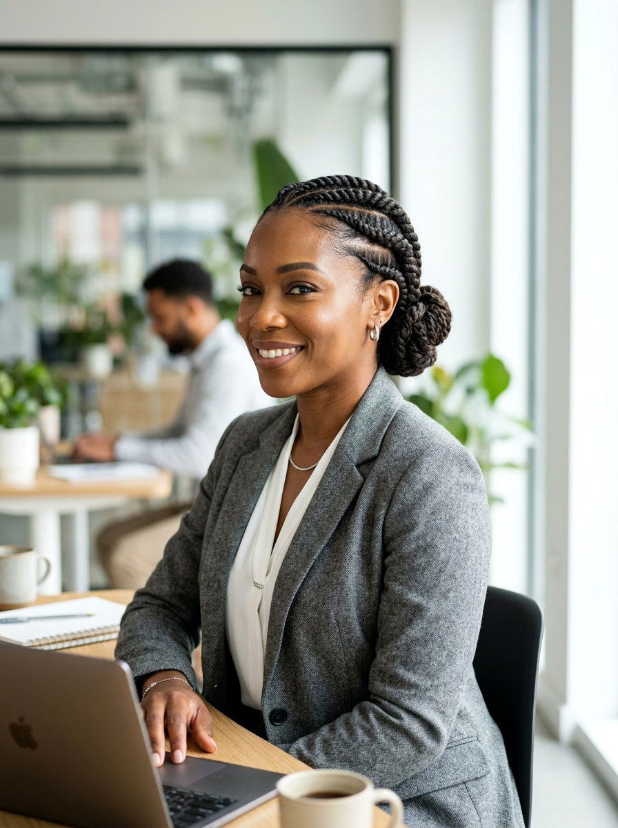 Flat Twist Updo - 20 office protective styles for black women - 20 office protective styles for black women