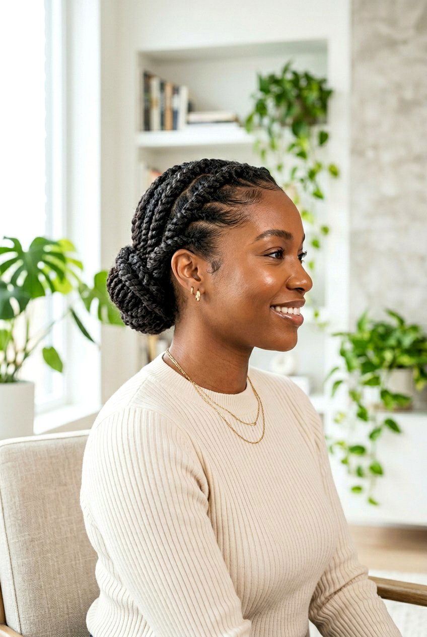 Flat Twist Updo Without Braids - 20 no braid hairstyles - 20 no braid hairstyles