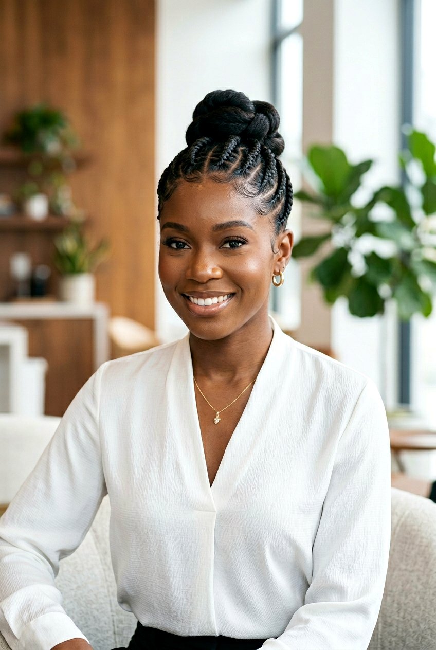 Flat Twist Updo on Natural Hair - 20 protective styles for shoulder length natural hair - 20 protective styles for shoulder length natural hair