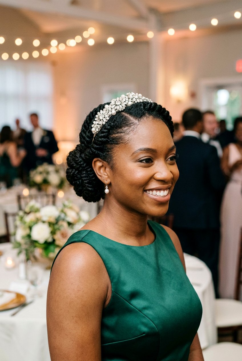 Flat Twist Updo with Finger Waves at the Front - 20 flat twist updo for wedding guest - 20 flat twist updo for wedding guest