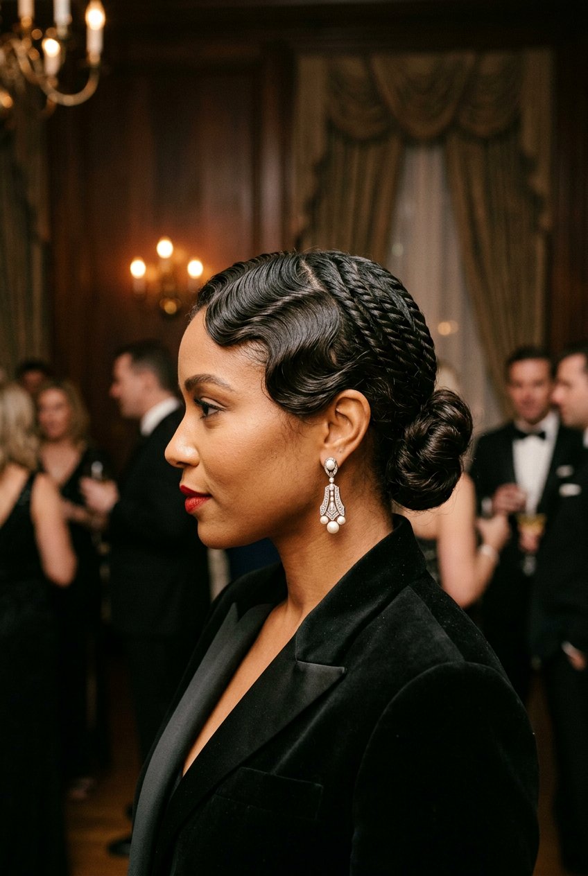 Flat Twist Updo with Goddess Bun - 20 flat twist updo for wedding guest - 20 flat twist updo for wedding guest