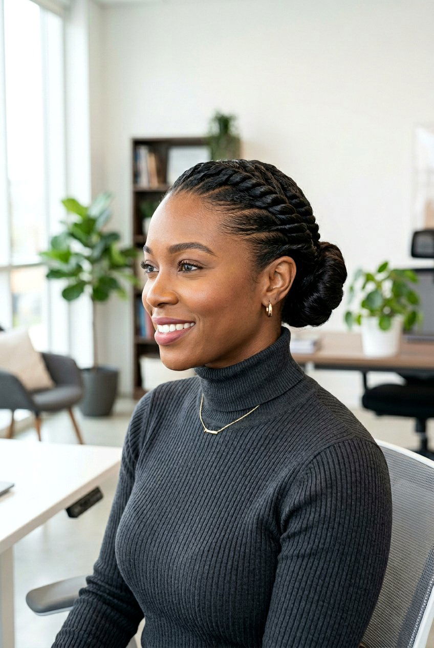 Flat Twist Updo - 20 natural hairstyle for college girls - 20 natural hairstyle for college girls