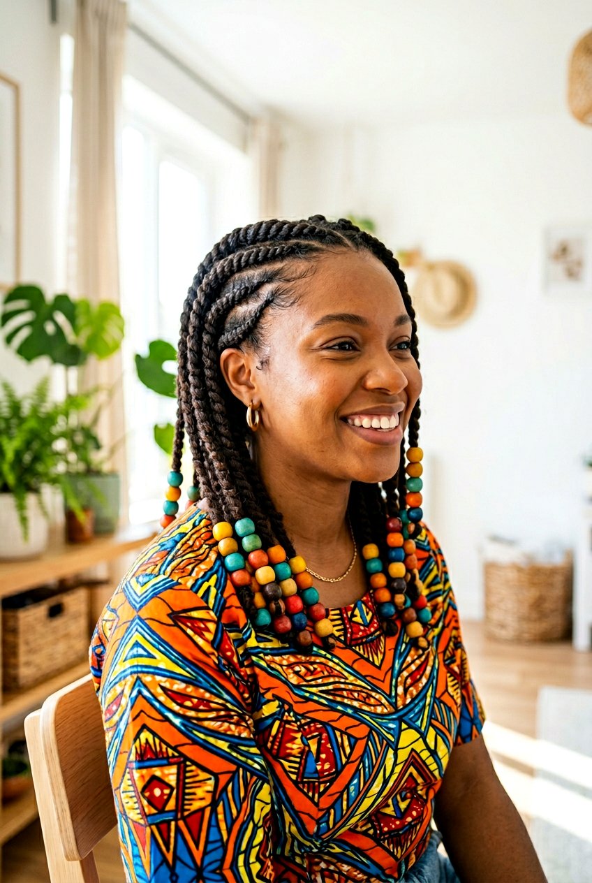 Flat Twist with Beads - 20 simple flat twist hairstyles for beginners - 20 simple flat twist hairstyles for beginners