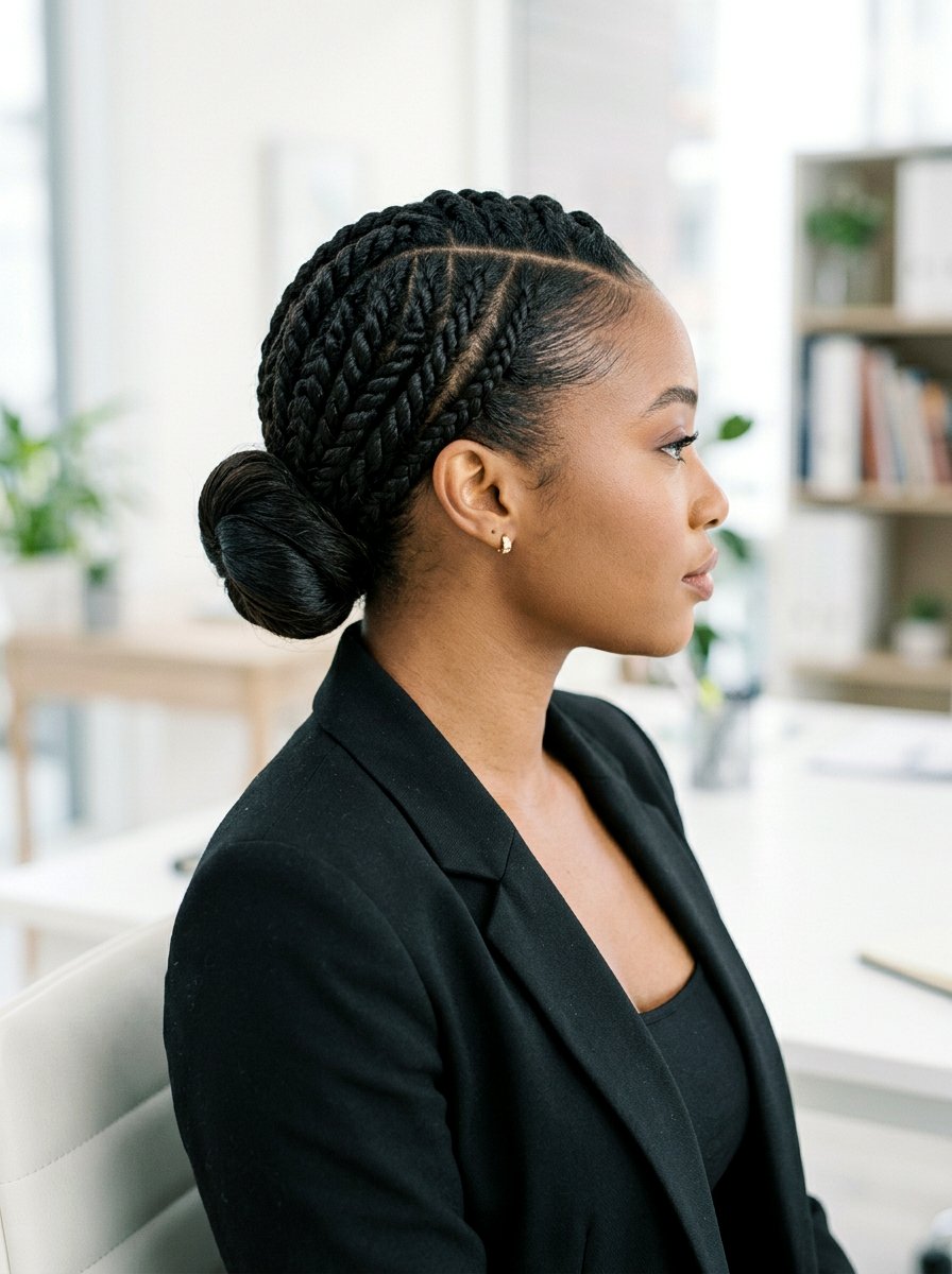 Flat Twists Into Low Bun - 20 overnight twists for natural hair - 20 overnight twists for natural hair