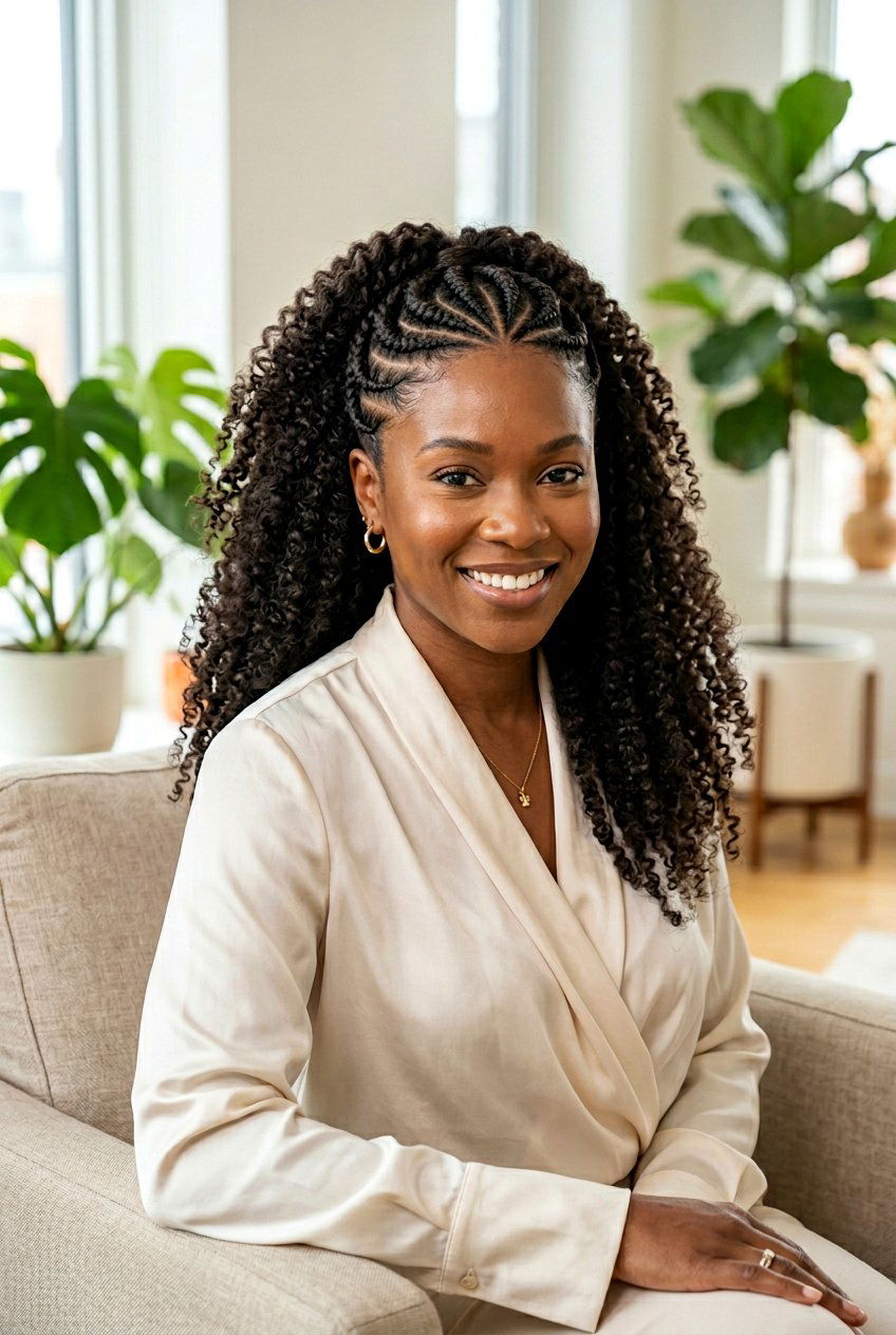 Flat Twists Natural Hair Half Up Half Down - 20 natural hair half up half down styles - 20 natural hair half up half down styles