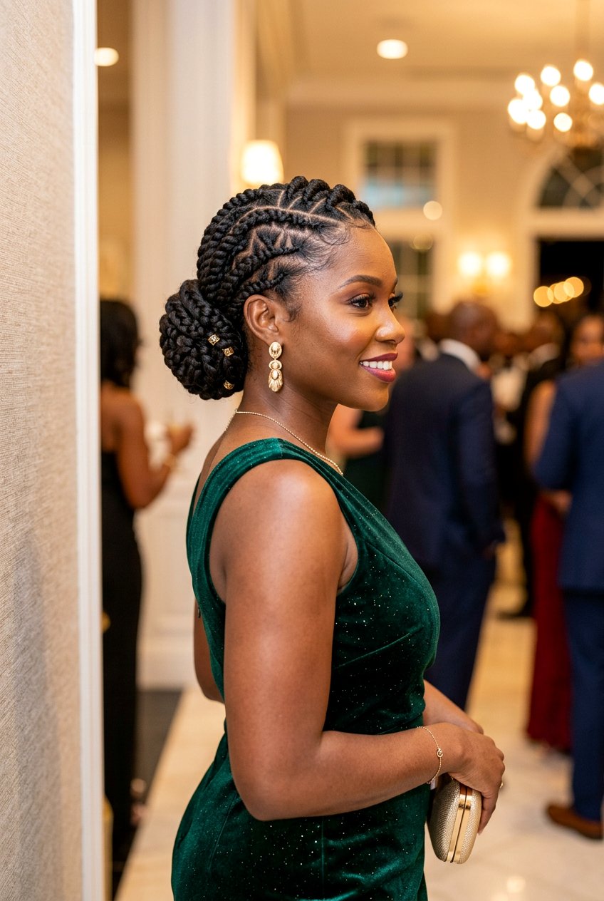 Flat Twists Updo - 20 black women natural hairstyle ideas - 20 black women natural hairstyle ideas