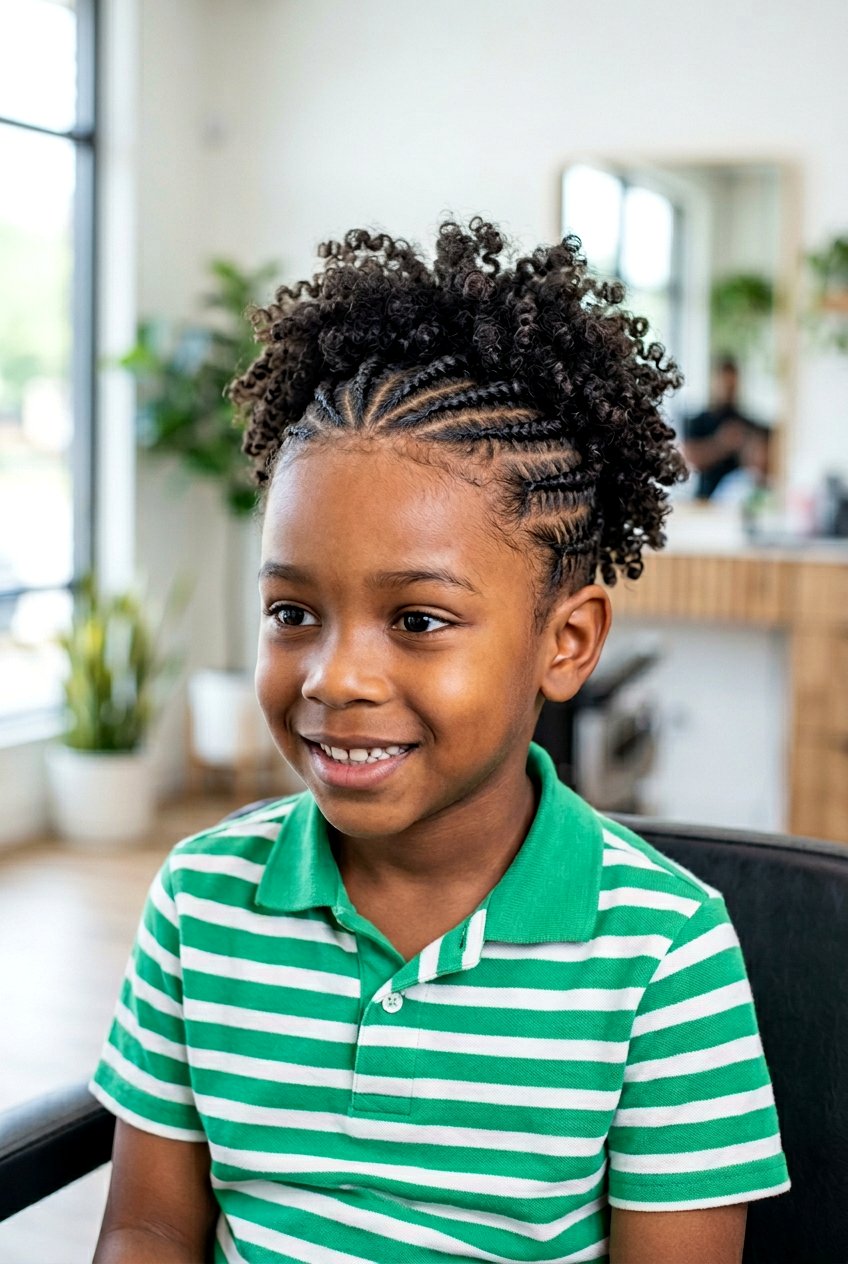 Flat Twists with Curly Crown - 20 boys twists with curly top - 20 boys twists with curly top