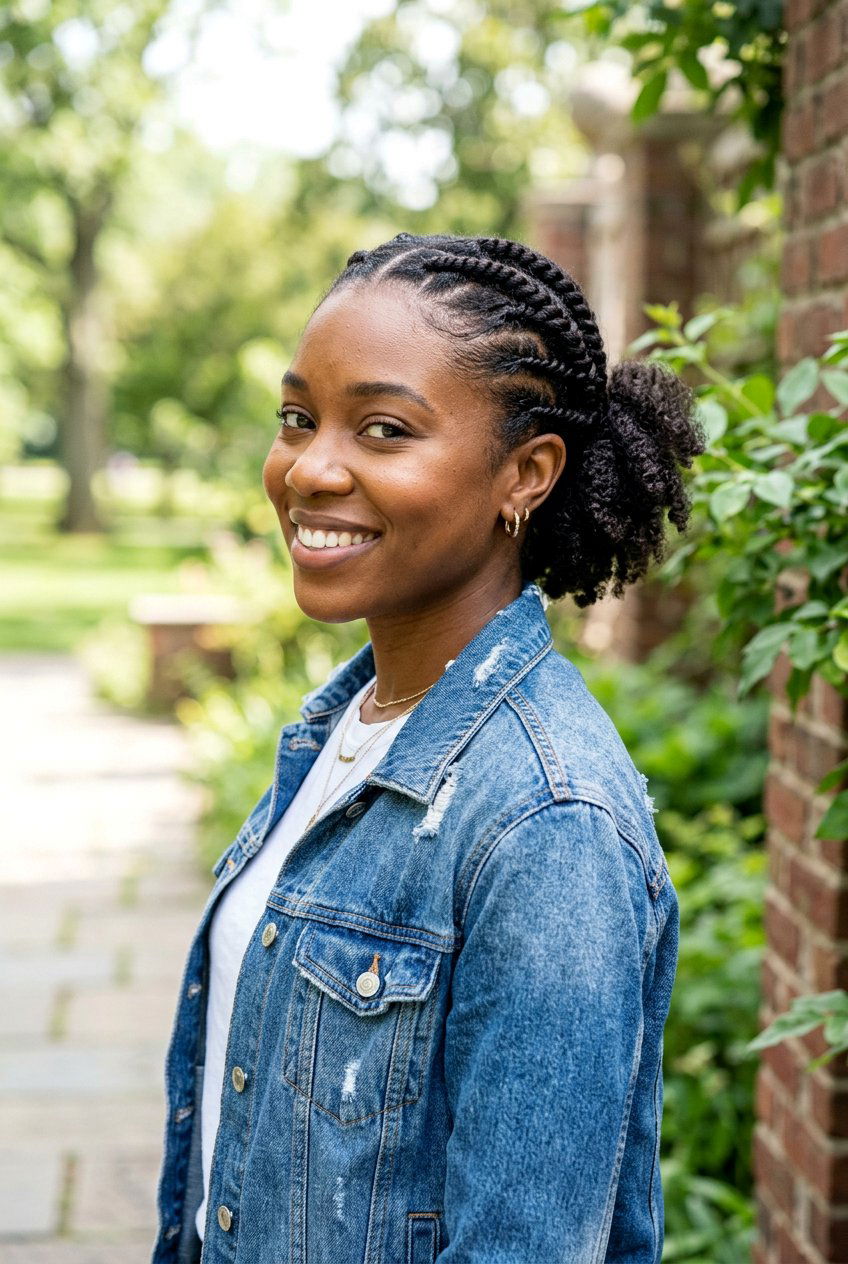 Flat twist ponytail for short natural hair - 20 flat twists into ponytail - 20 flat twists into ponytail