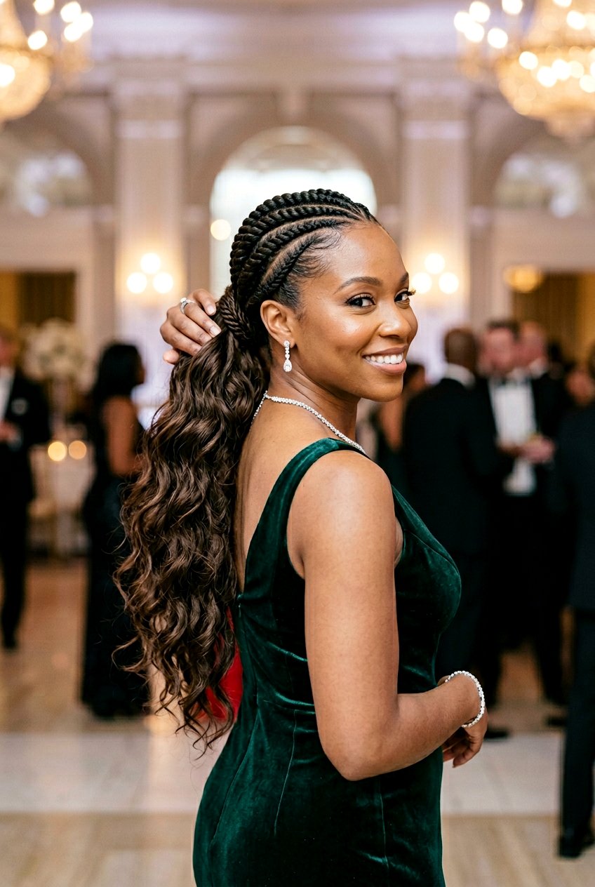 Flat twist ponytail with extensions - 20 flat twists into ponytail - 20 flat twists into ponytail