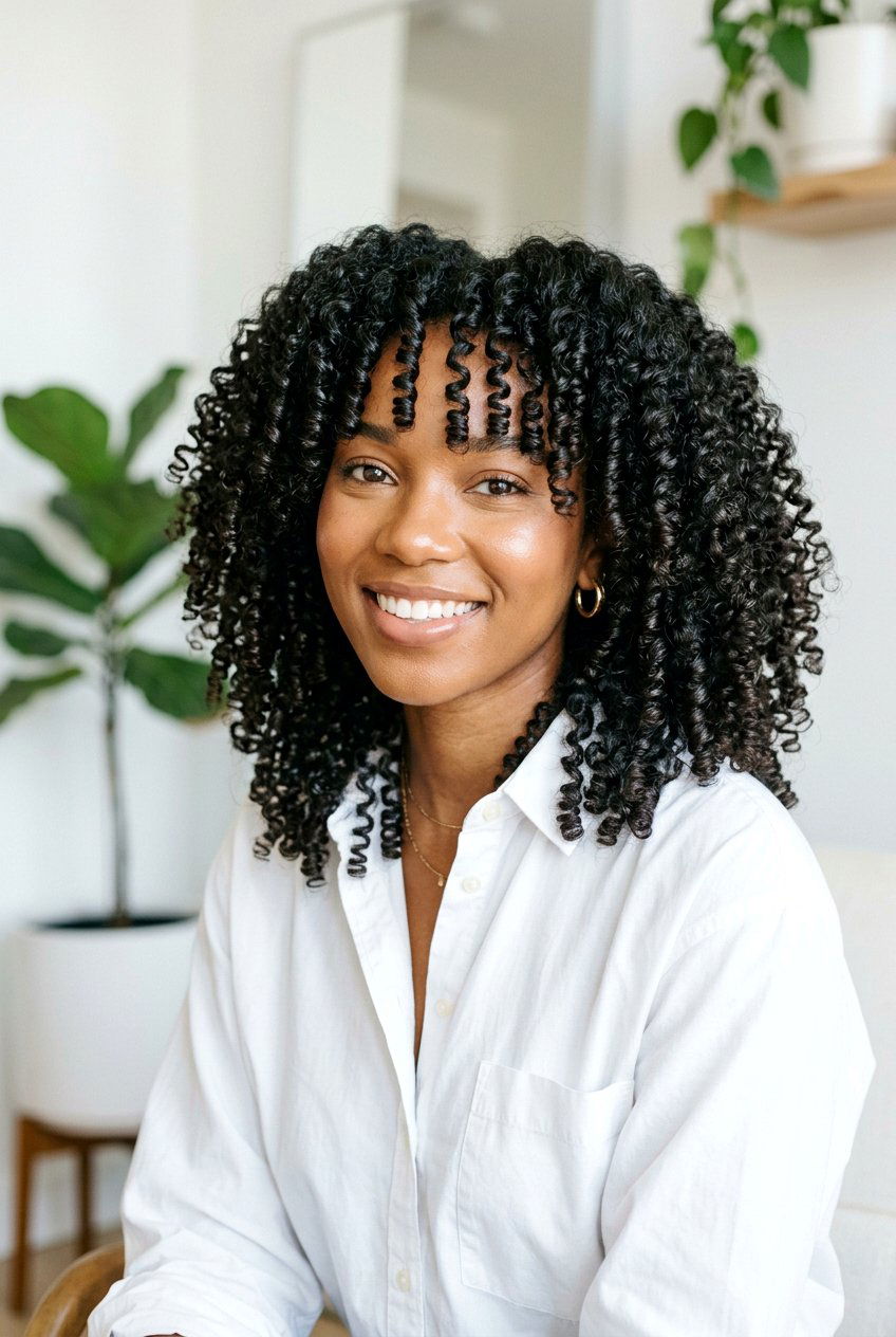 Flexi Rod Curls on 3C Natural Hair - 20 flexi rod curls on natural hair - 20 flexi rod curls on natural hair