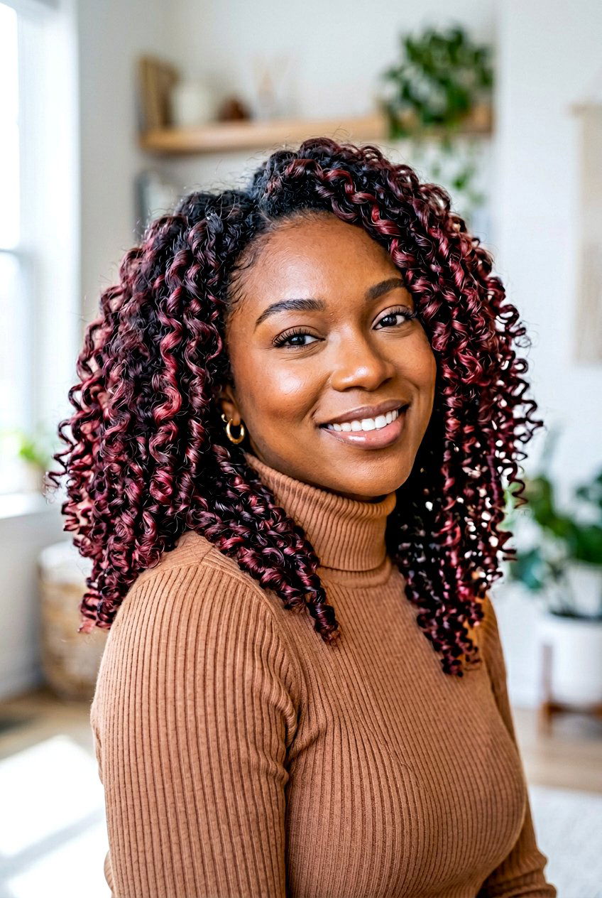 Flexi Rod Curls on Color Treated Natural Hair - 20 flexi rod curls on natural hair - 20 flexi rod curls on natural hair