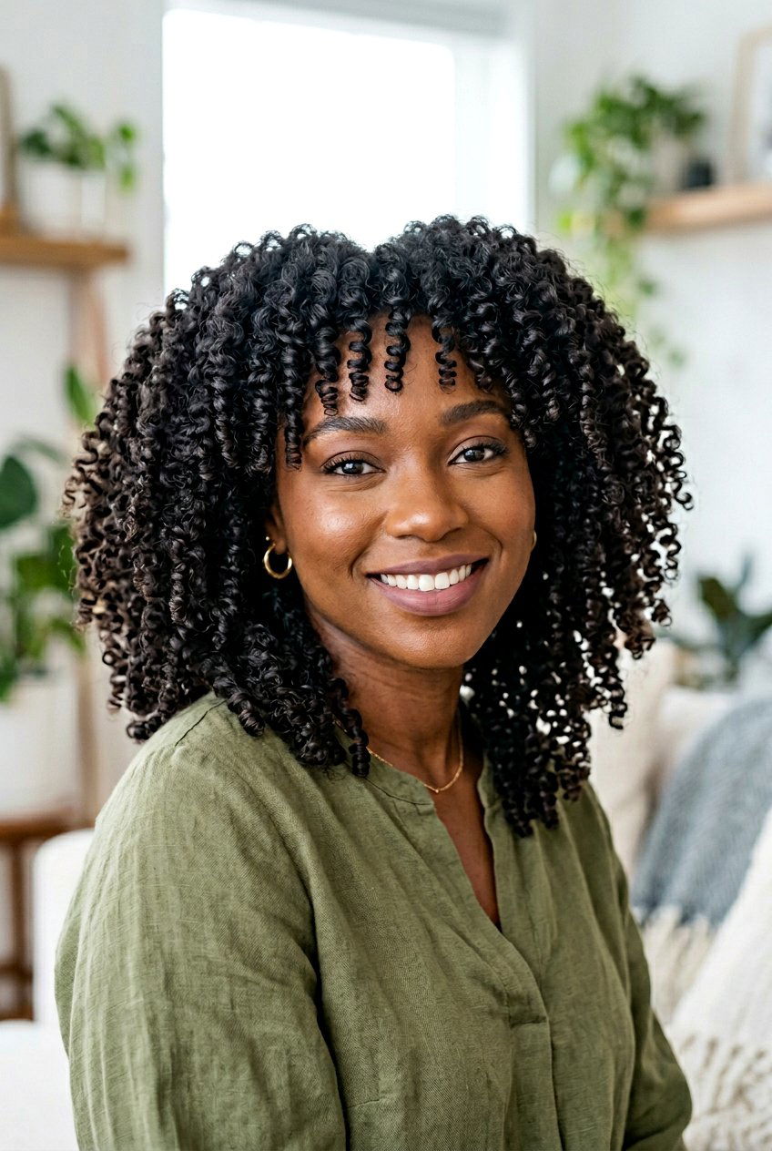 Flexi Rod Set on 4C Natural Hair - 20 flexi rod curls on natural hair