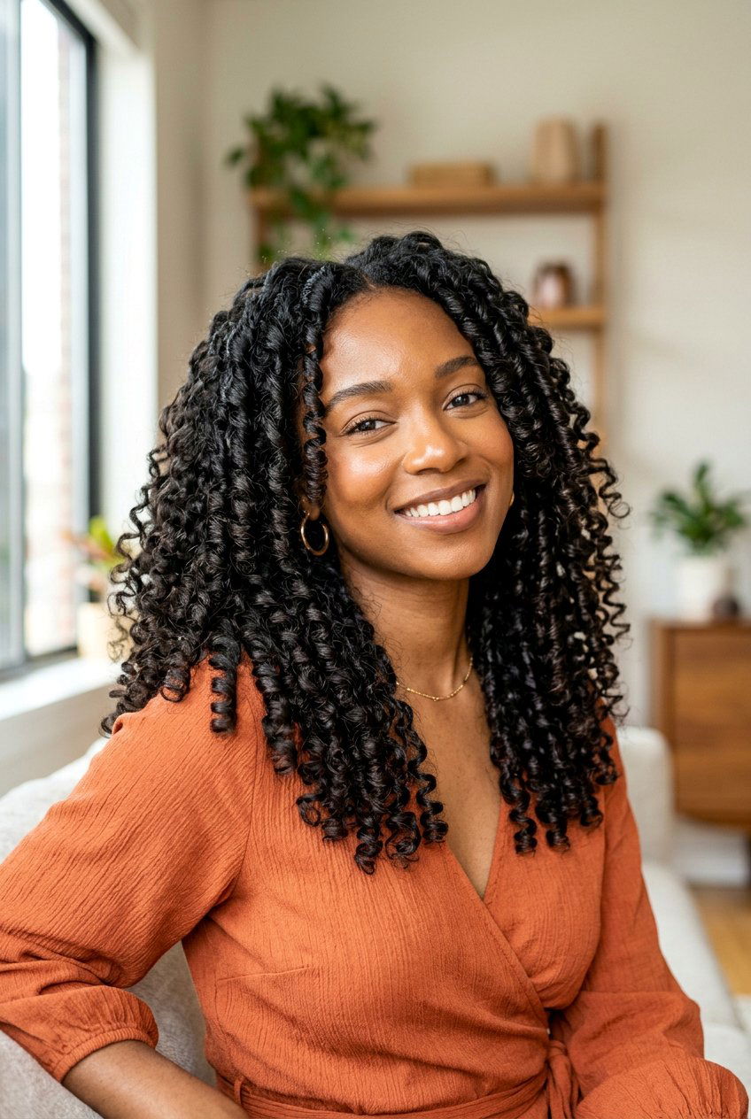 Flexi Rod Spiral Curls on Natural Hair - 20 flexi rod curls on natural hair - 20 flexi rod curls on natural hair