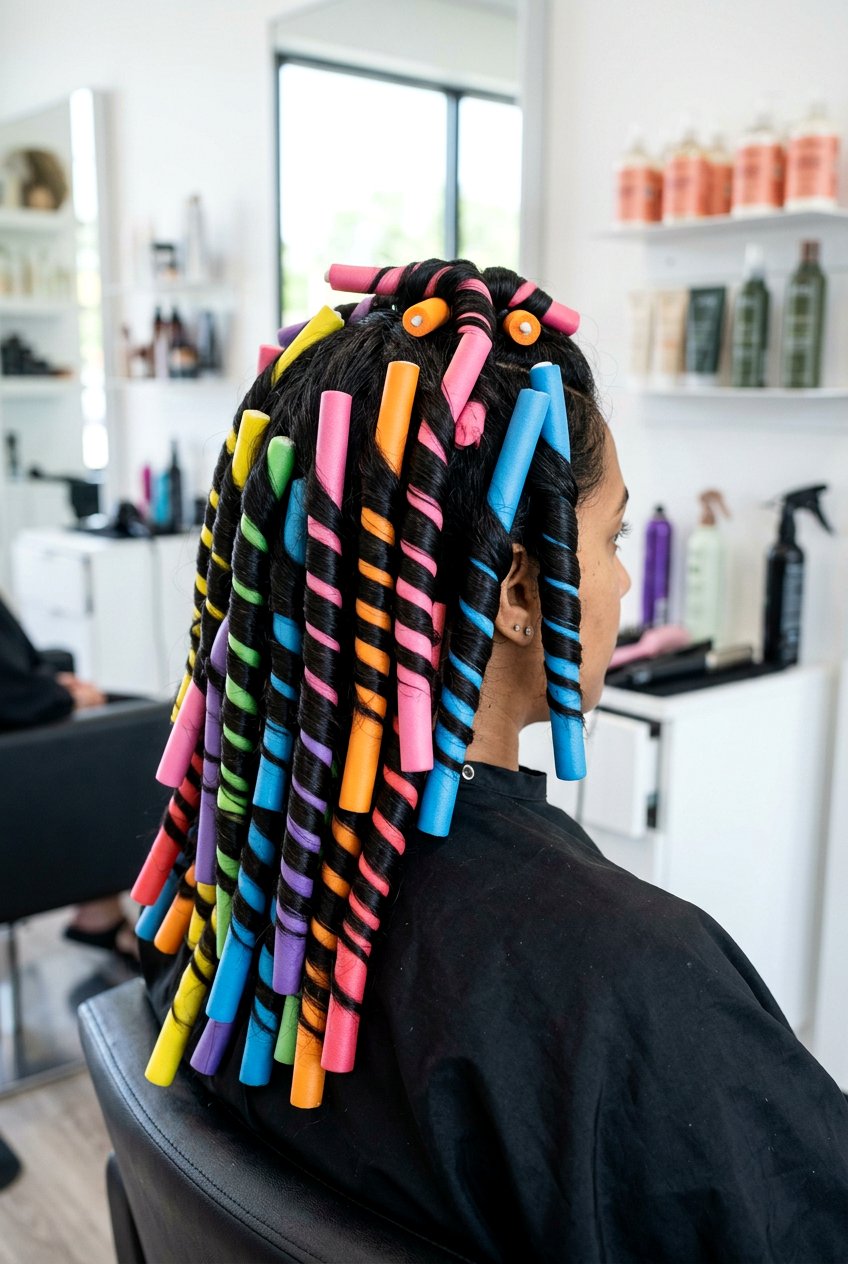 Flexi Rod Spirals - 20 easy overnight hairstyles for long hair - 20 easy overnight hairstyles for long hair