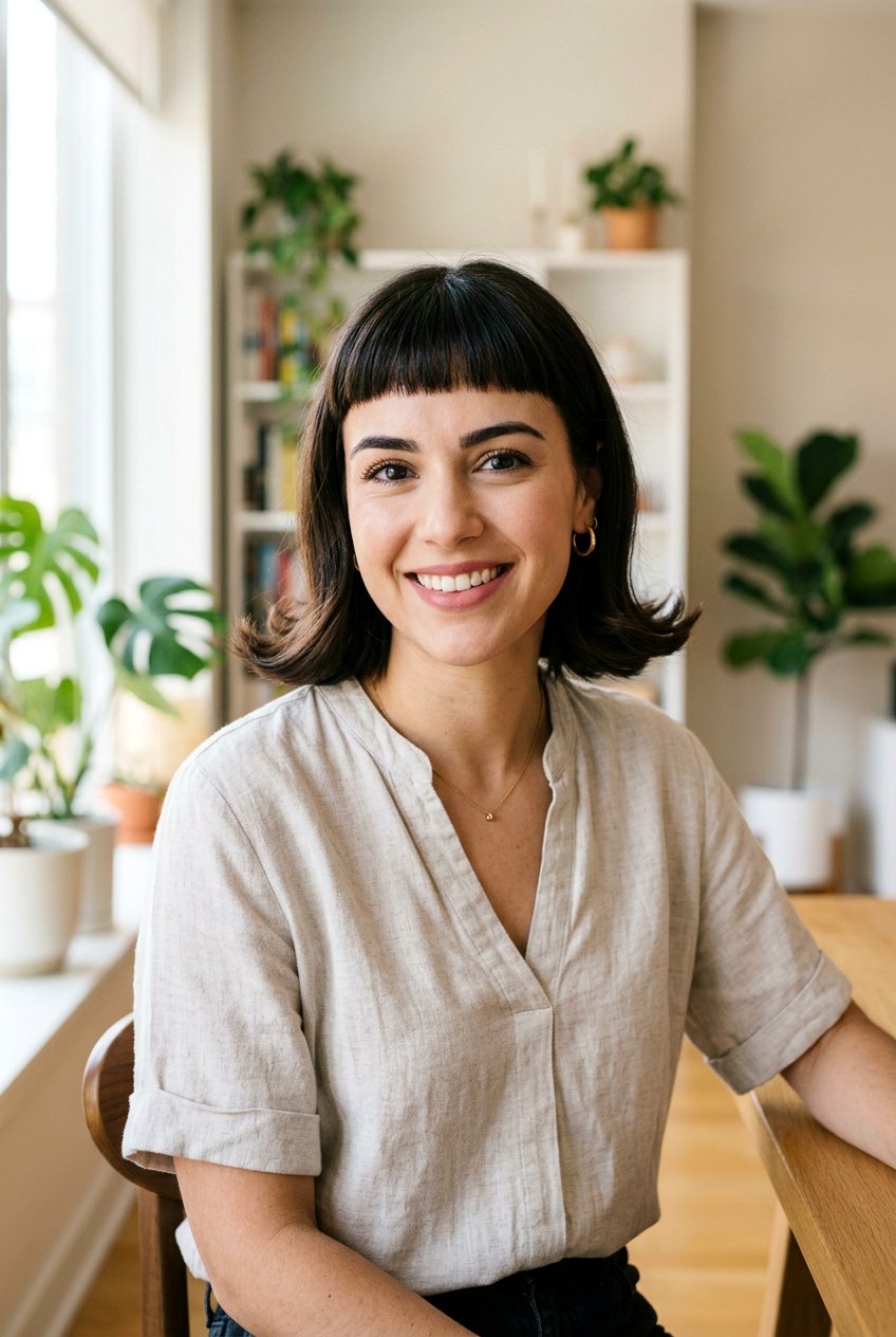 Flicky Bob With Micro Bangs - 20 micro bangs bob haircut - 20 micro bangs bob haircut