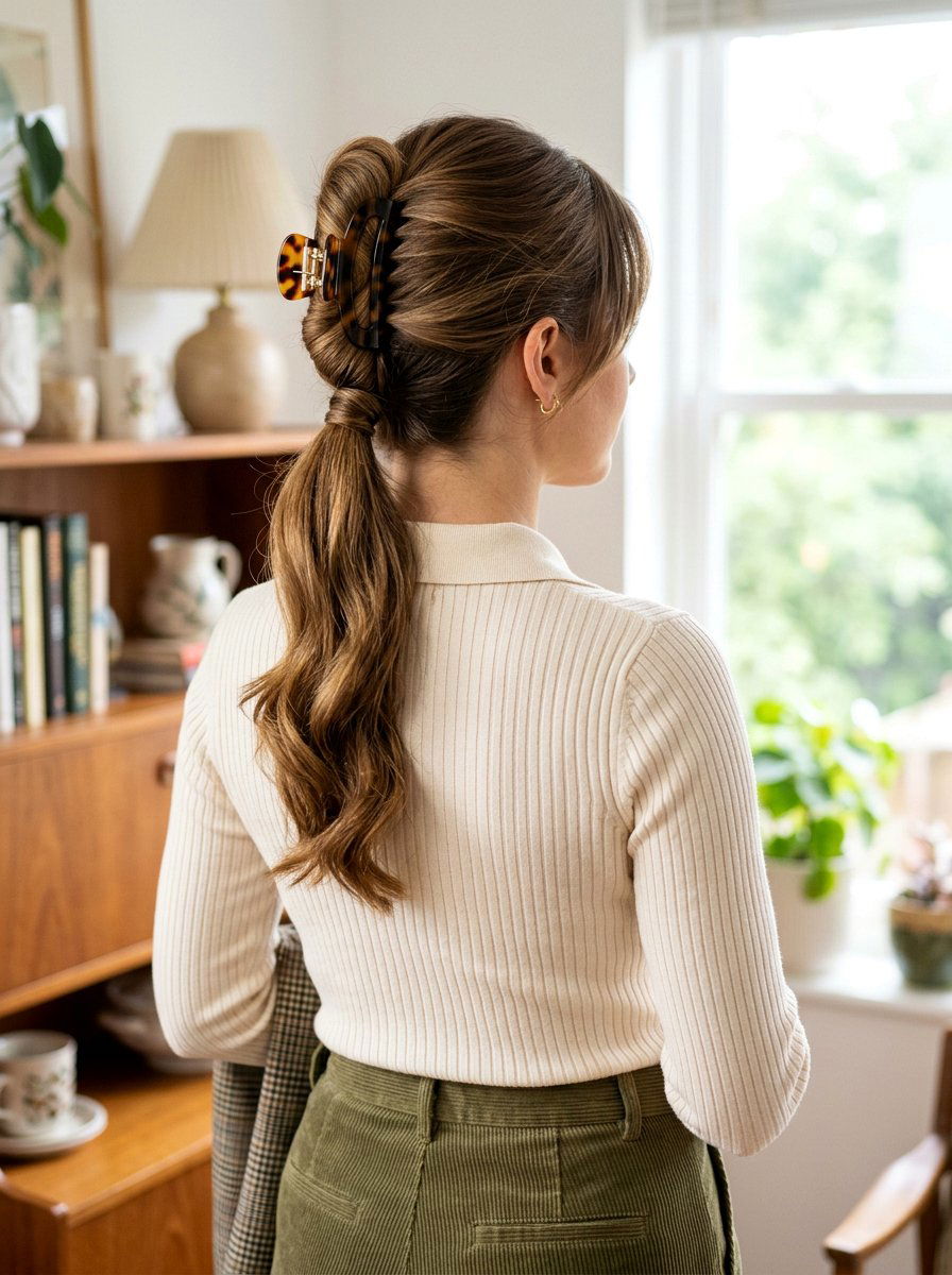 Flip Through Claw Clip Ponytail - 20 claw clip ponytail for fine hair women - 20 claw clip ponytail for fine hair women