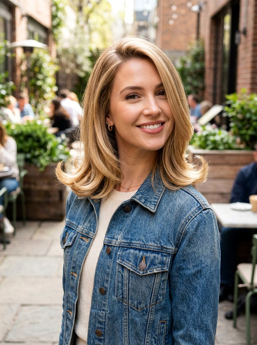 Flipped End Glossy Blowout Lob - 20 glossy blowout lob haircut - 20 glossy blowout lob haircut