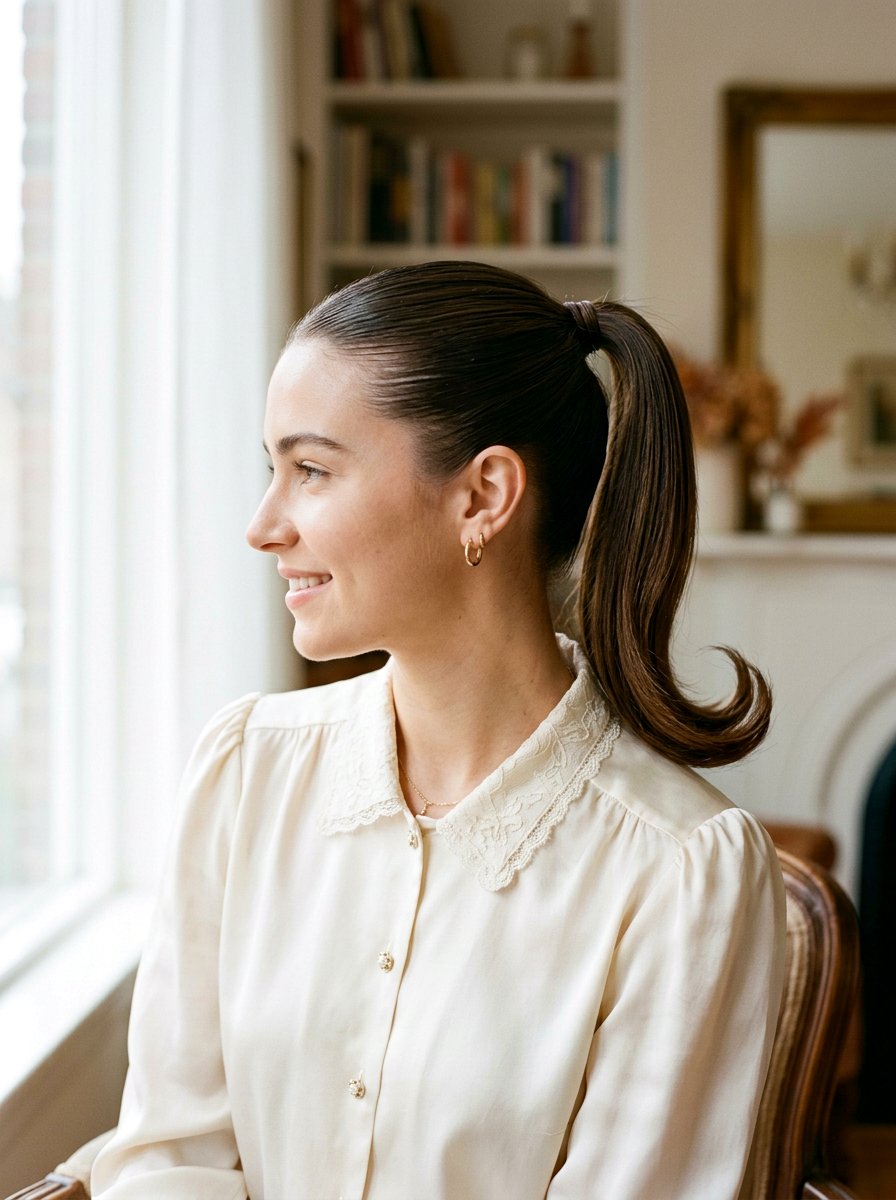 Flipped End Glossy Clean Girl Ponytail - 20 glossy clean girl ponytail - 20 glossy clean girl ponytail