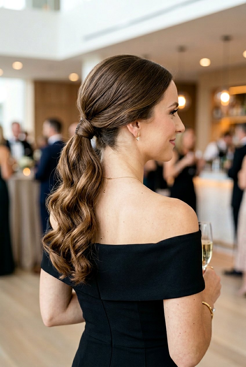 Flipped Under Ponytail With Soft Waves - 20 cocktail ponytail with soft waves - 20 cocktail ponytail with soft waves