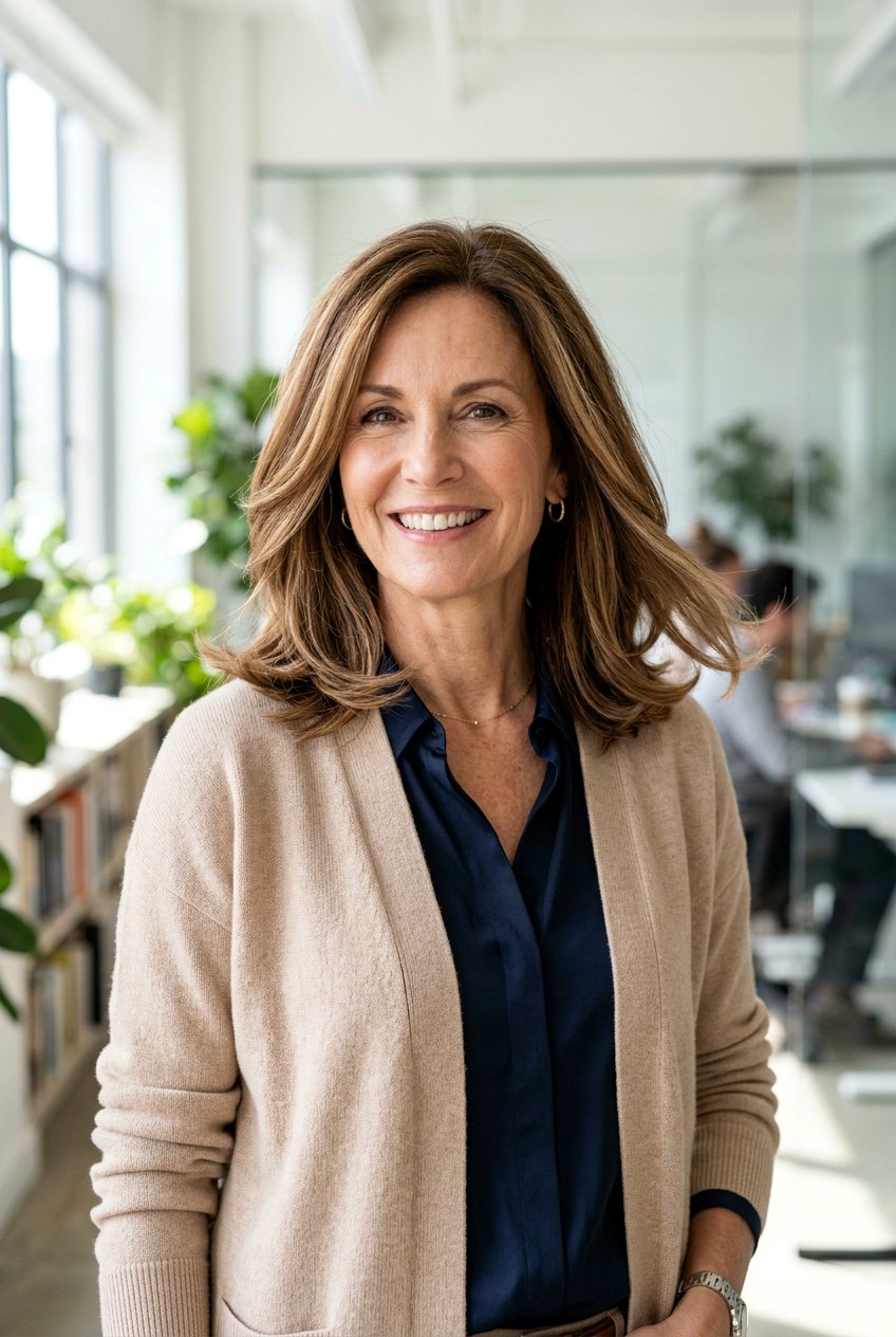 Flippy Lob - 20 business hairstyle for women over 50 - 20 business hairstyle for women over 50