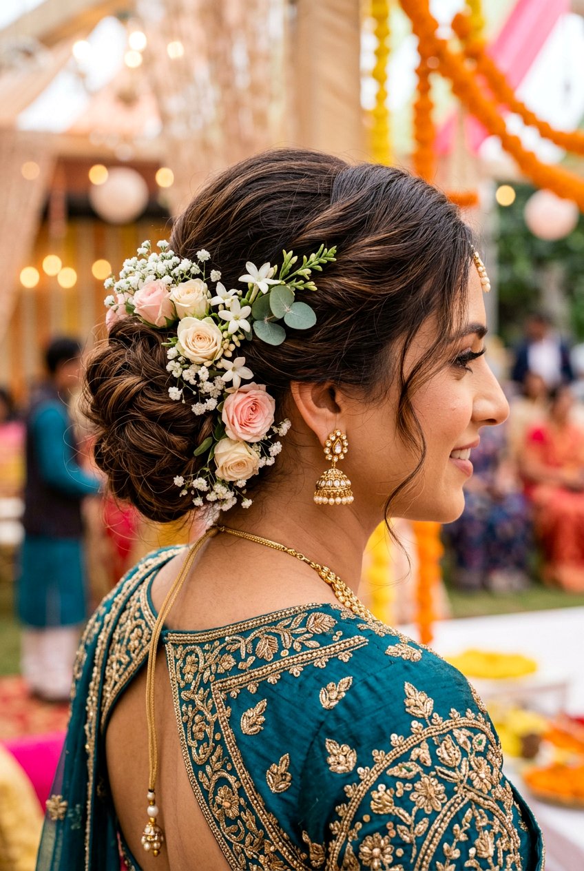Floral Accent Updo - 20 formal festive updo - 20 formal festive updo