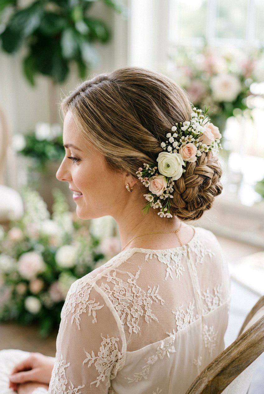 Floral Braid Bun - 20 floral braid hairstyle - 20 floral braid hairstyle